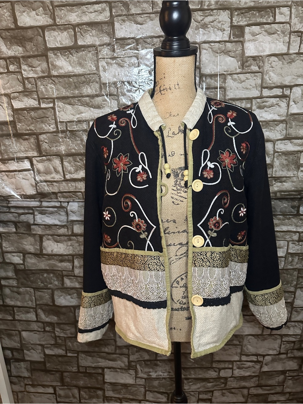 Vintage Coldwater Creek Detailes Linen Jacket Size Medium